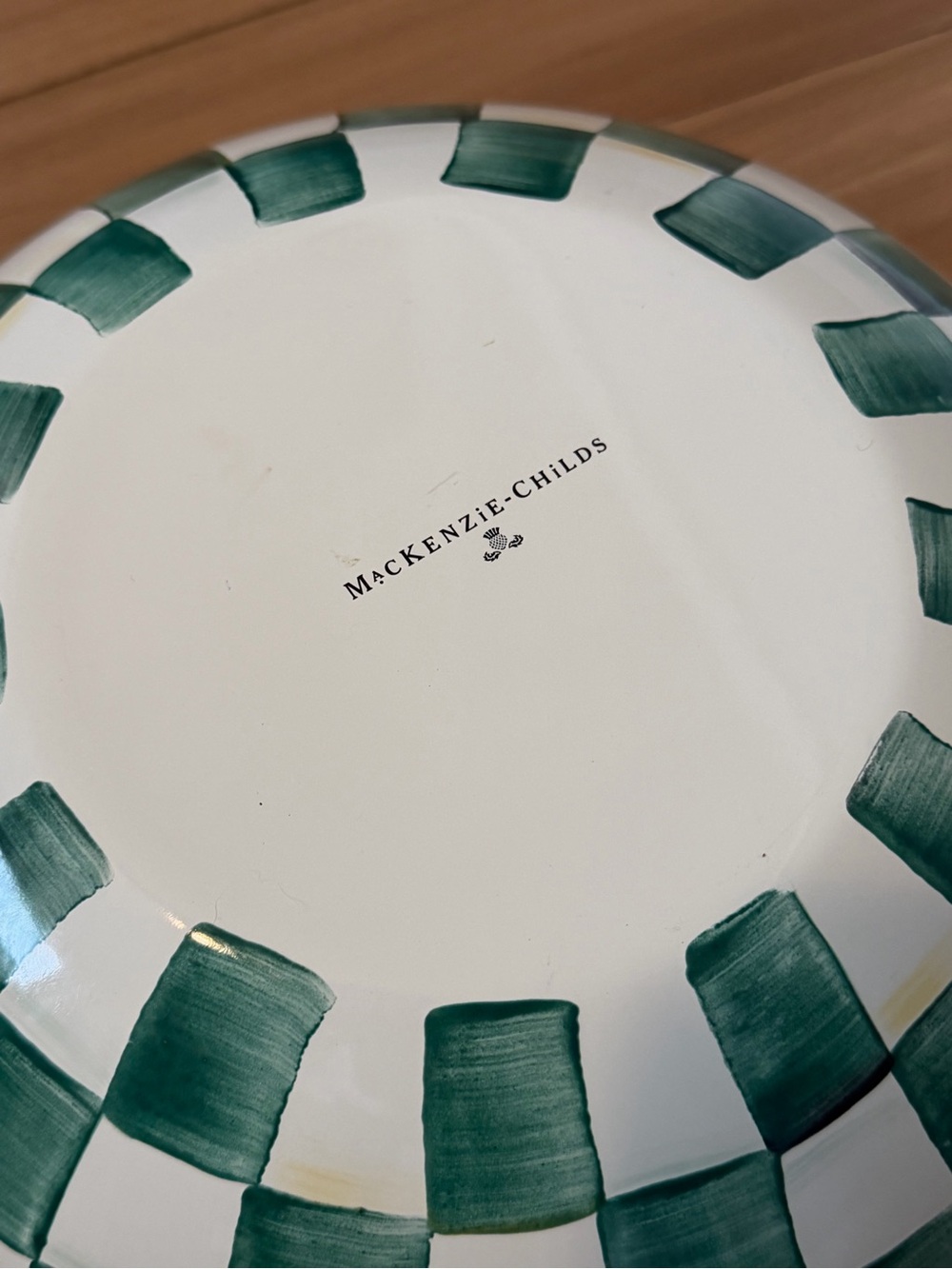 Mackenzie Childs Emerald Check Extra Large Everyday Bowl - Picture 3 of 3